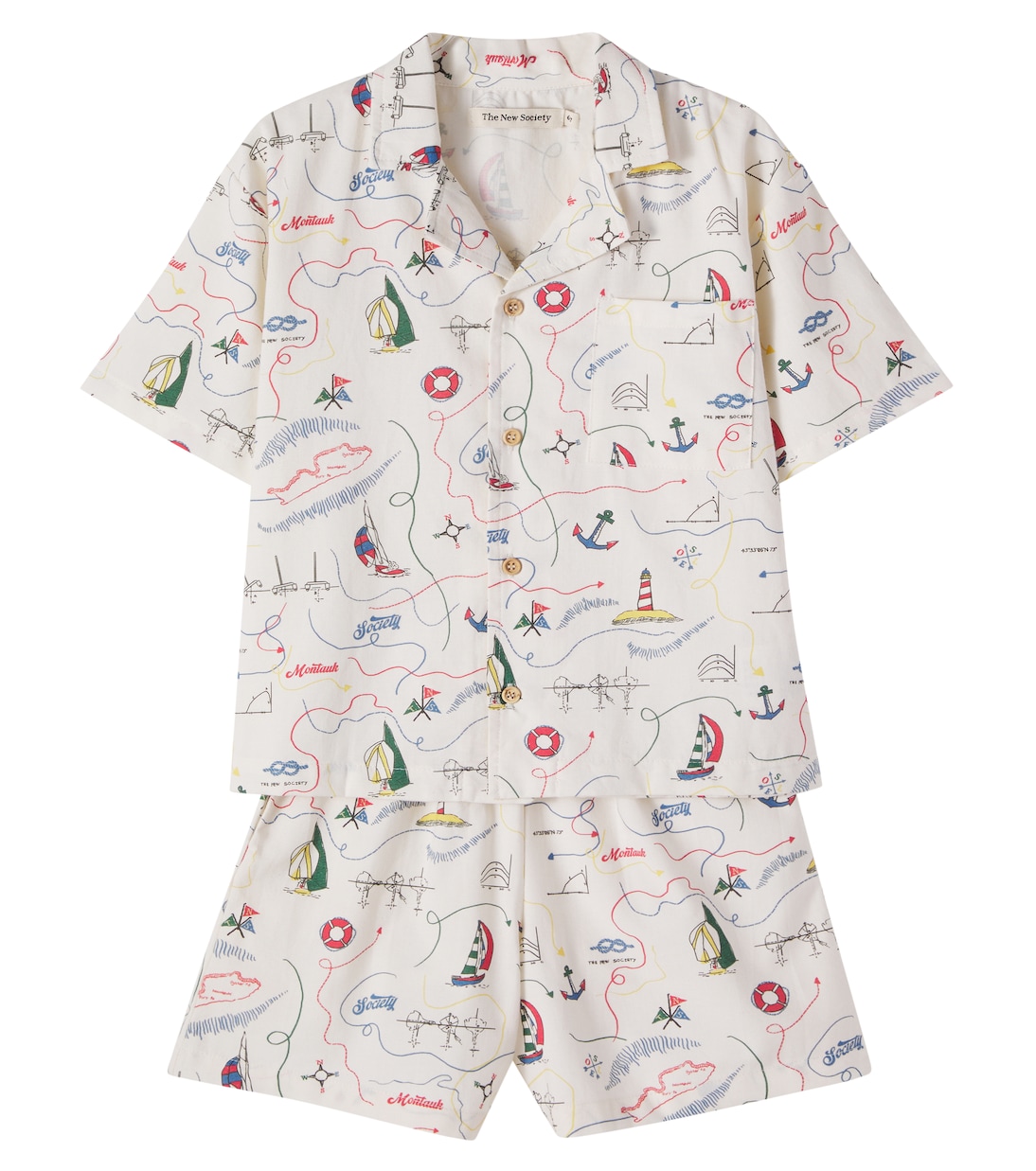 Clove printed cotton shirt and shorts set | The New Society