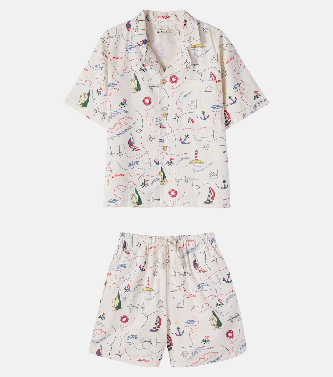Clove printed cotton shirt and shorts set | The New Society