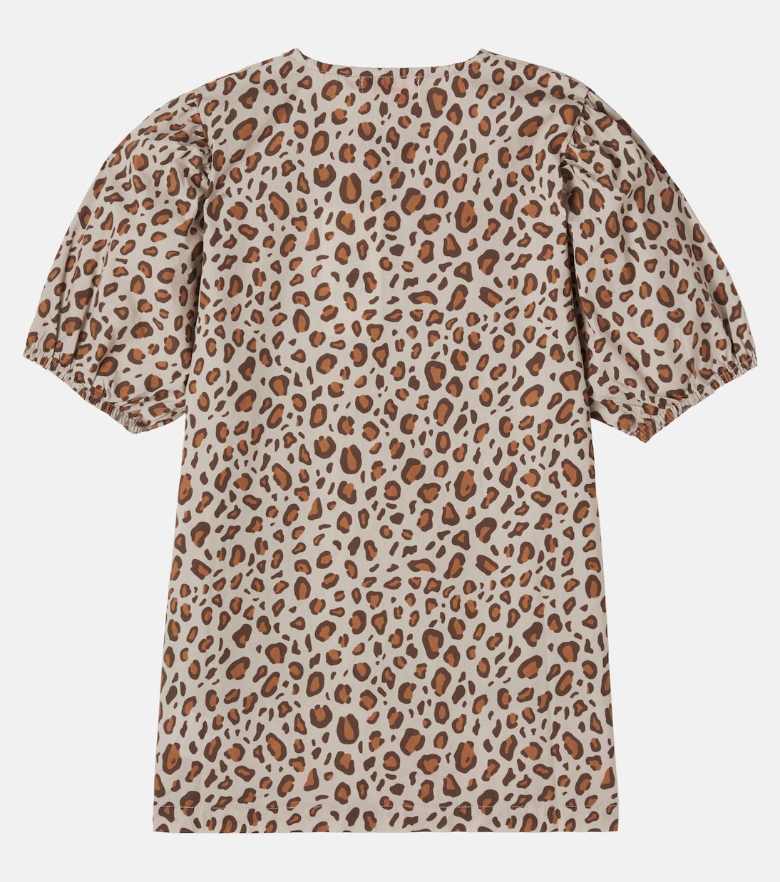 Bow-detail leopard-print cotton dress | Tinycottons