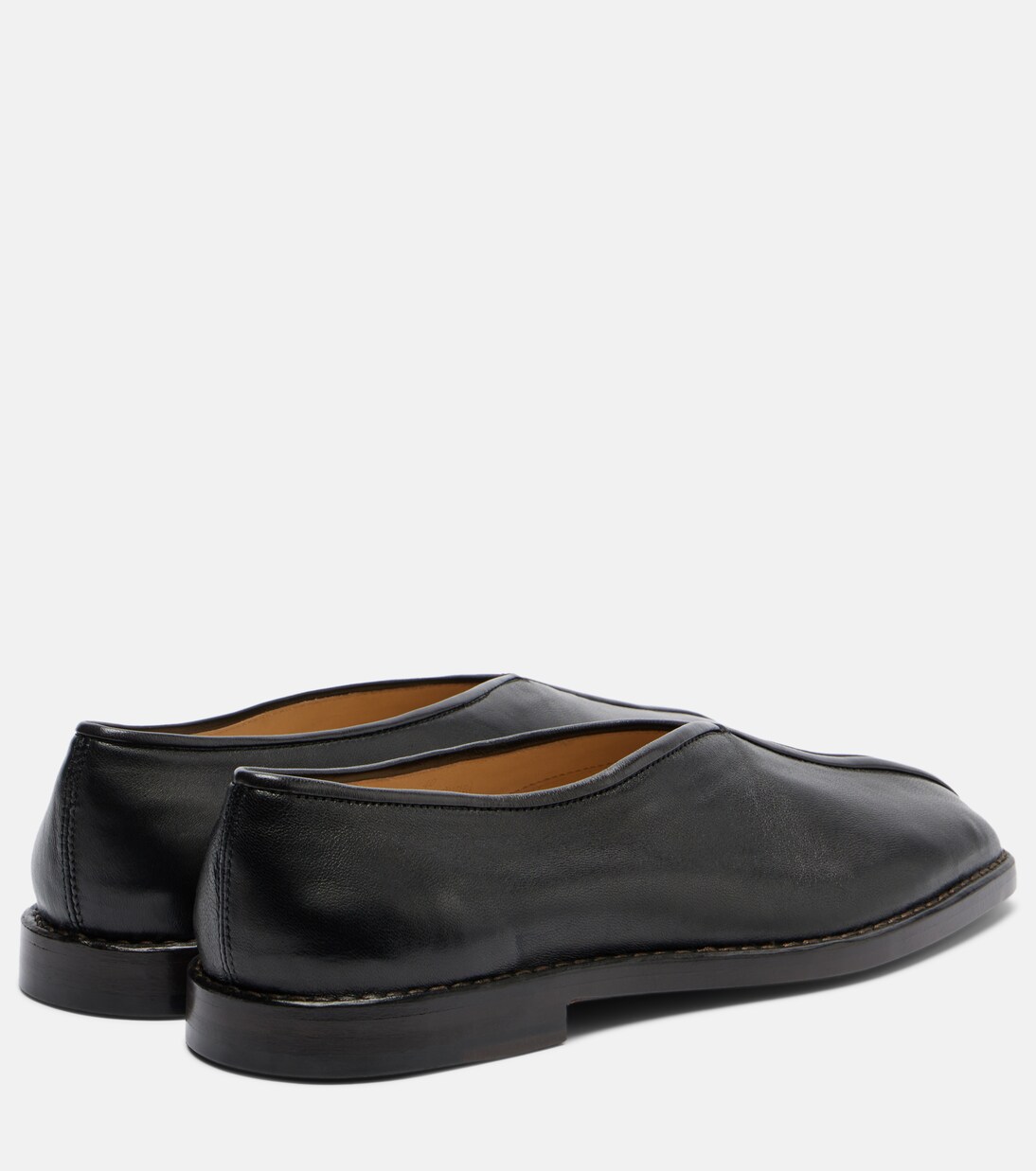 Piped leather slip-on shoes | Lemaire