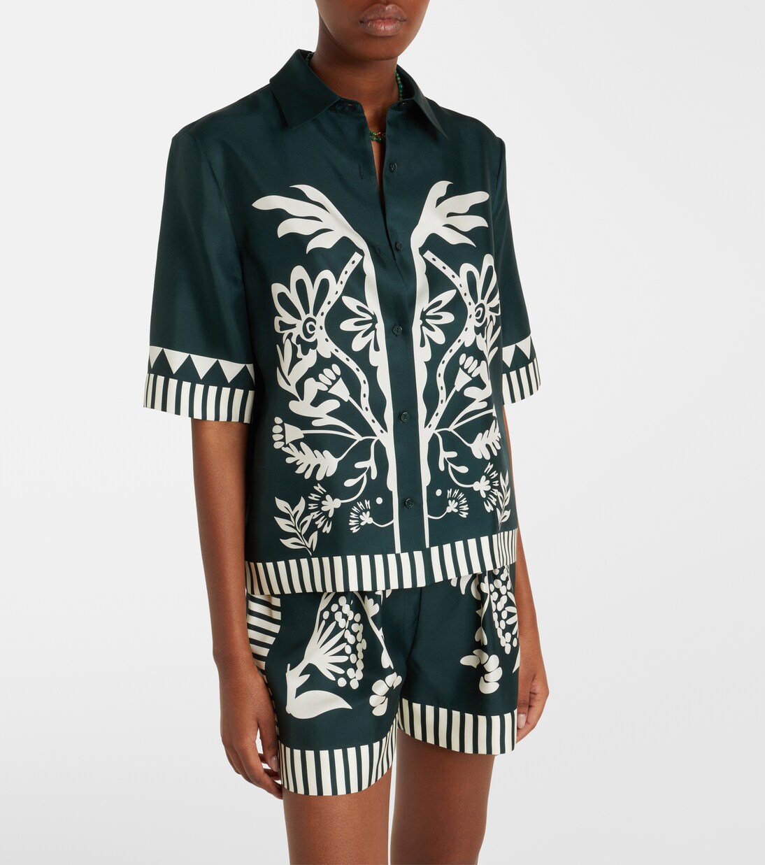 Chemise Émeraude imprimée en soie | Eres