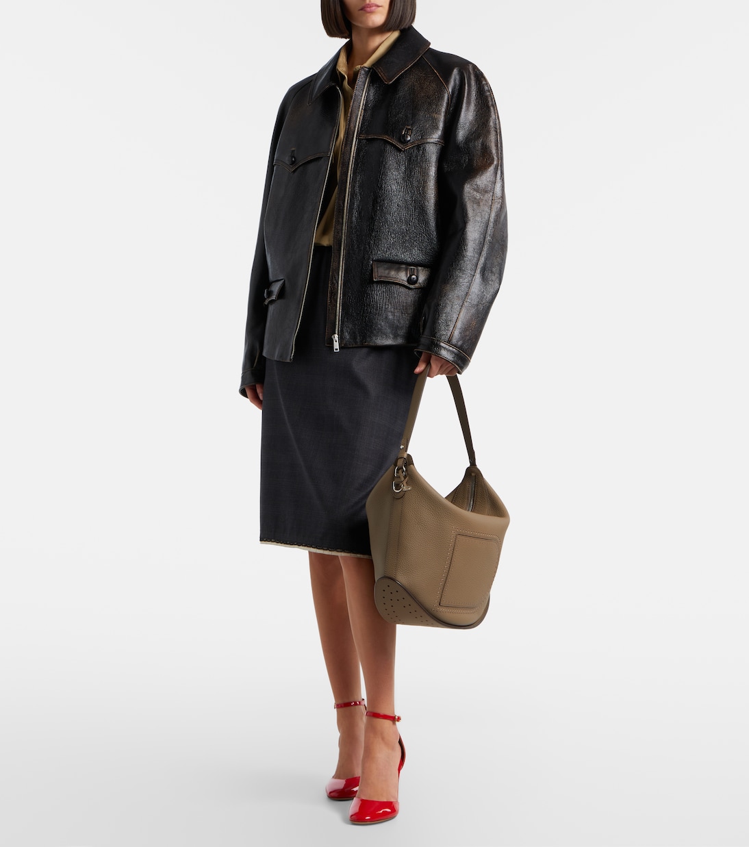 Schultertasche Pin Mini aus Leder | Delvaux