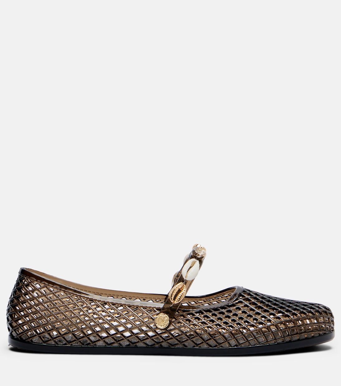Iro embellished fishnet ballet flats | Ancient Greek Sandals
