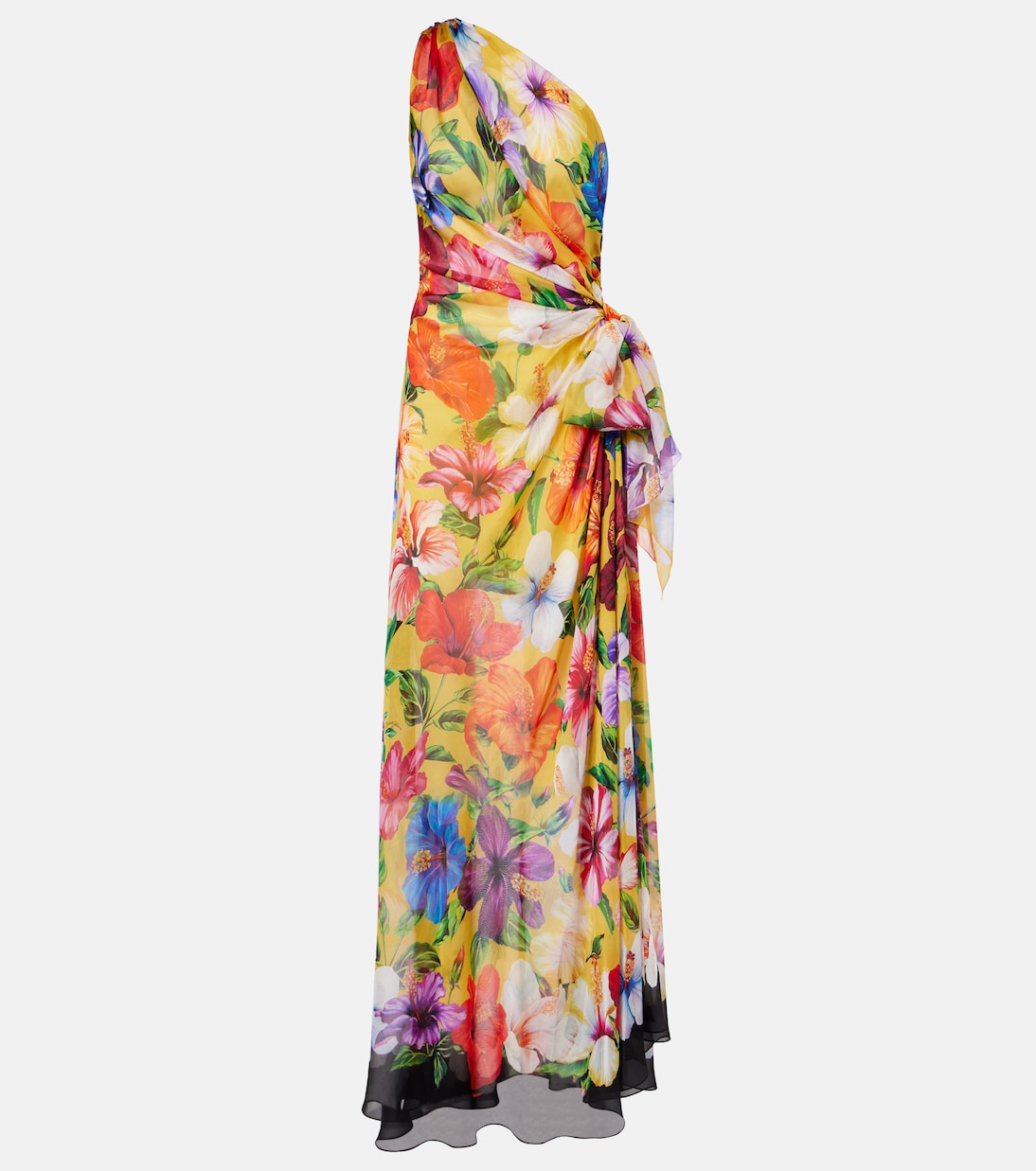One-Shoulder-Robe aus Seidenchiffon | Dolce&Gabbana