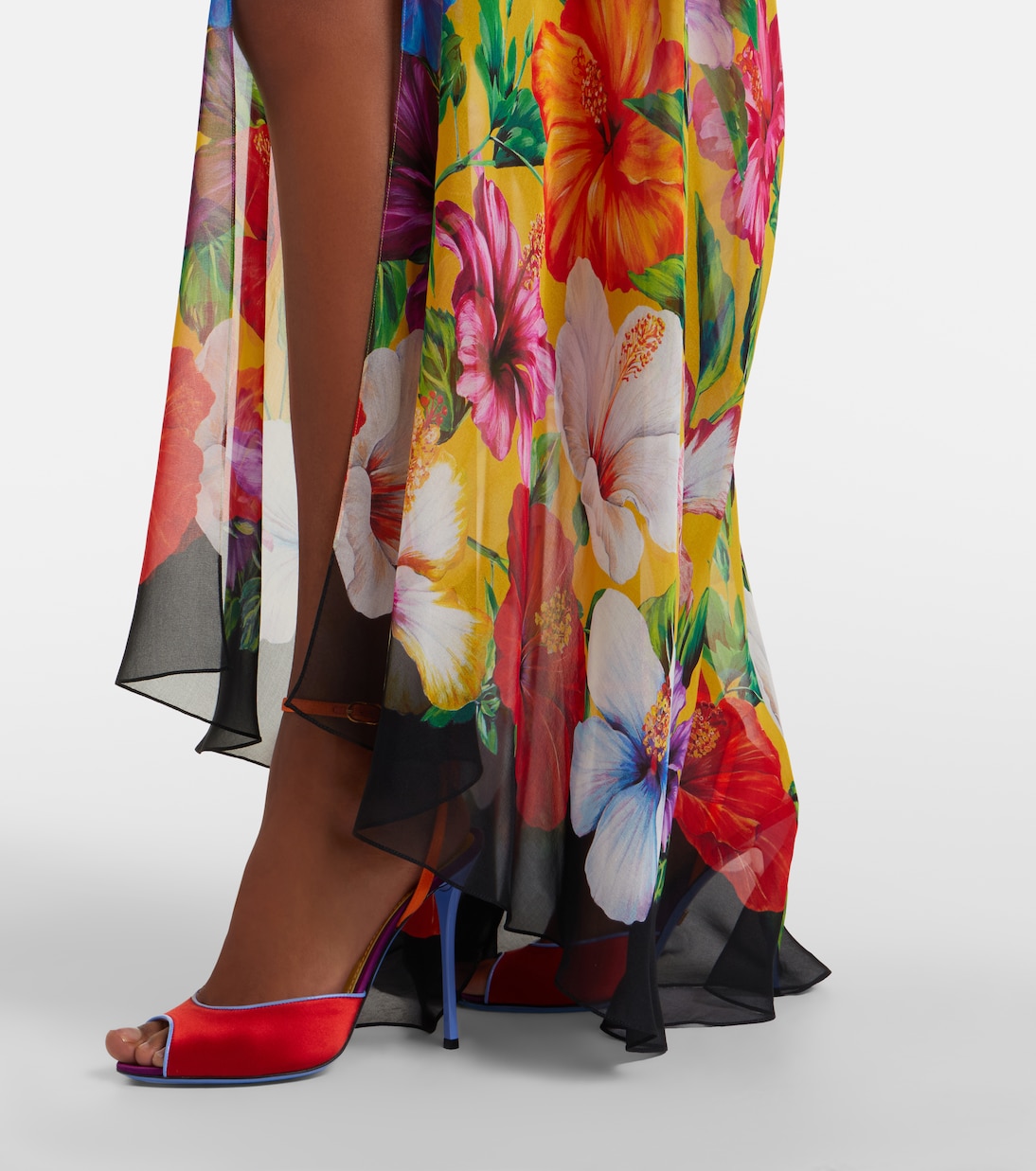 One-Shoulder-Robe aus Seidenchiffon | Dolce&Gabbana