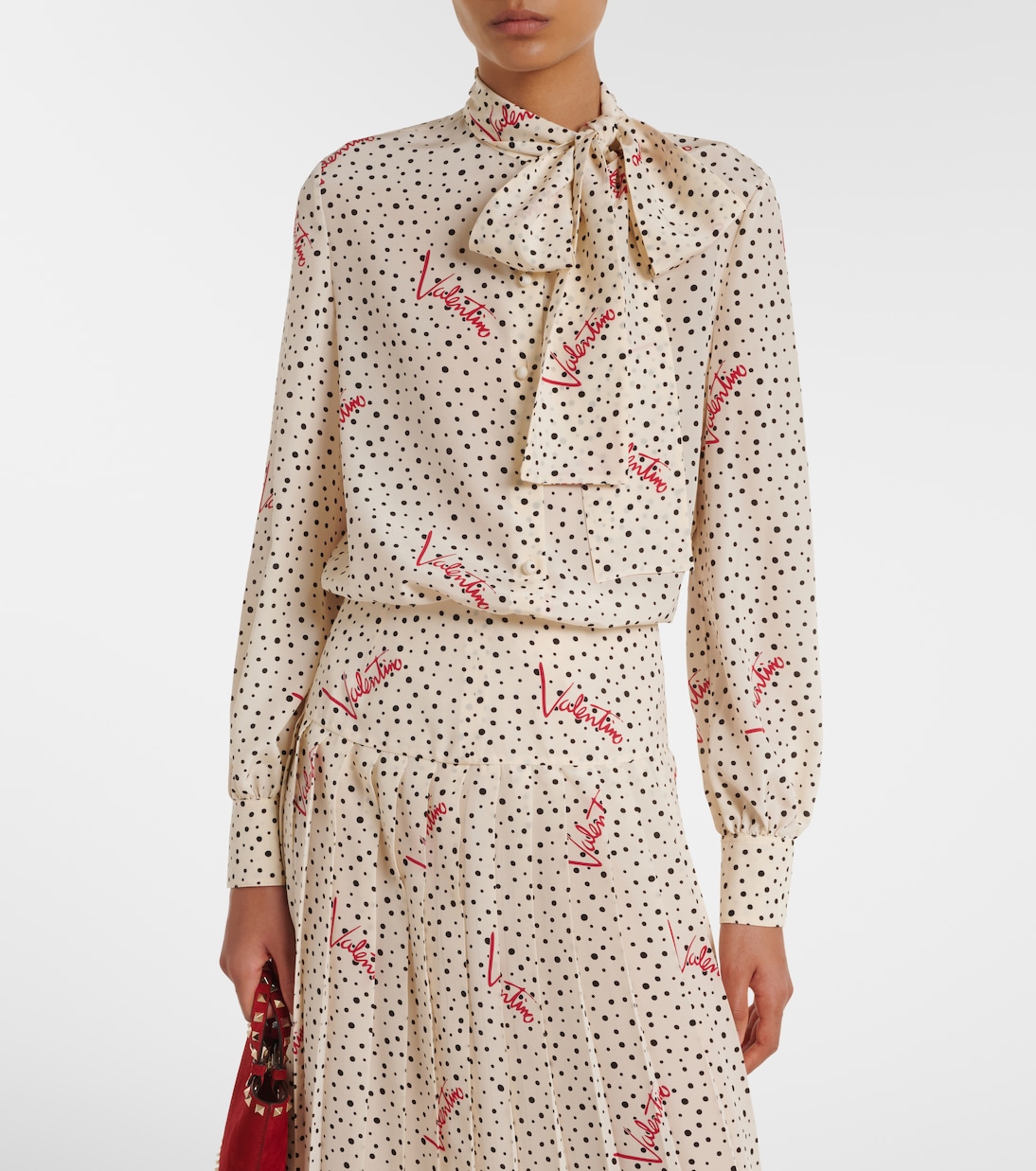 Hemd Plus De Pois aus Crêpe de Chine | Valentino