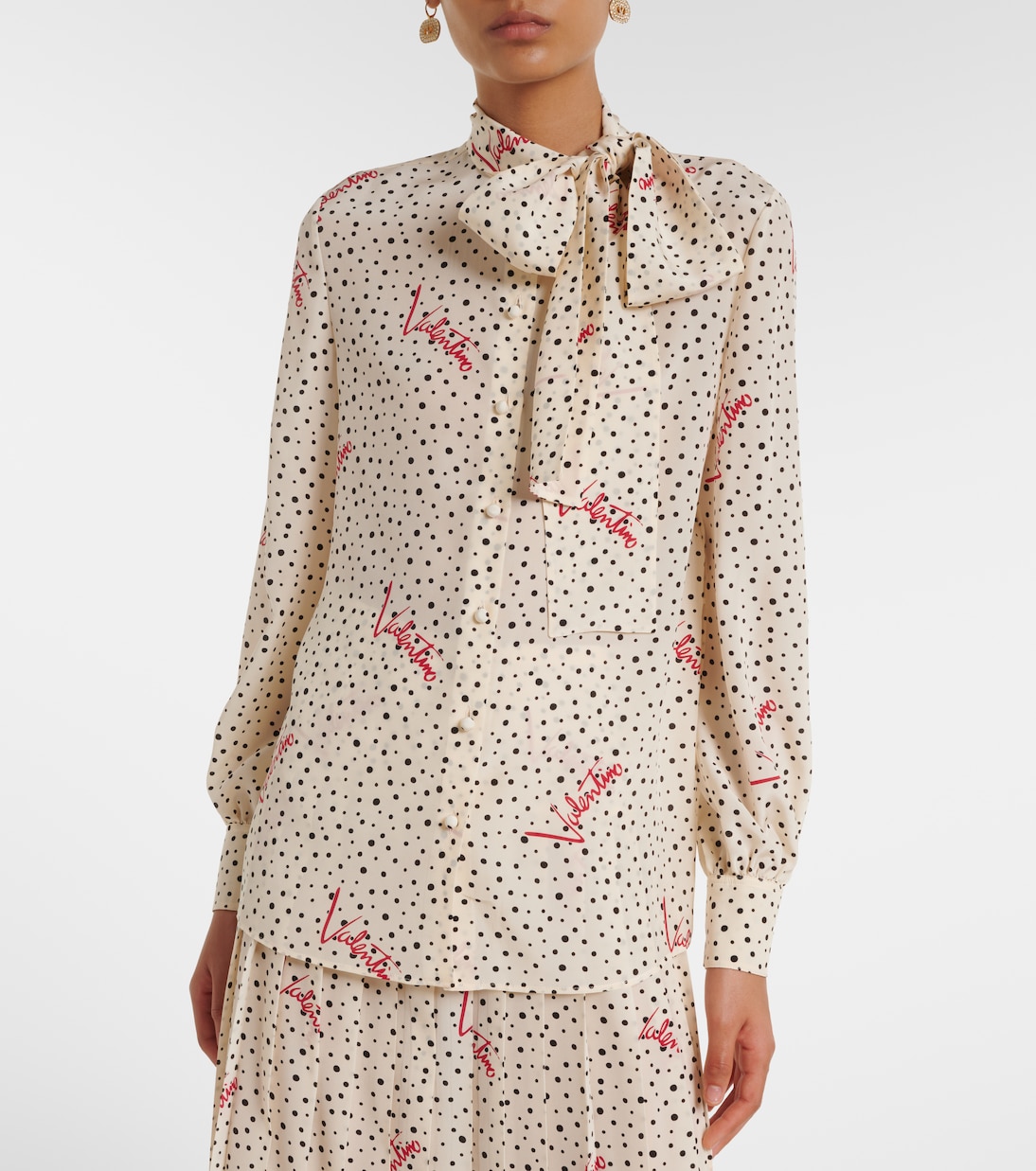 Hemd Plus De Pois aus Crêpe de Chine | Valentino