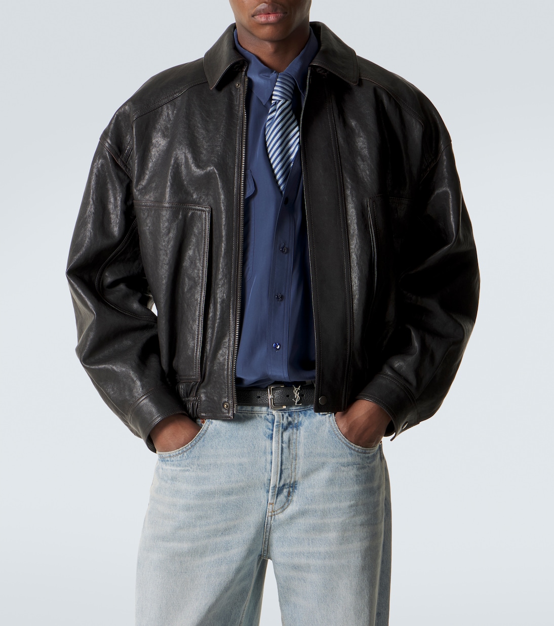 Leather blouson jacket | Saint Laurent