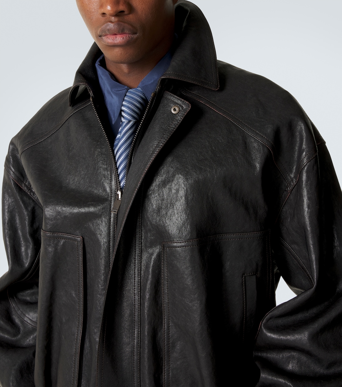 Leather blouson jacket | Saint Laurent