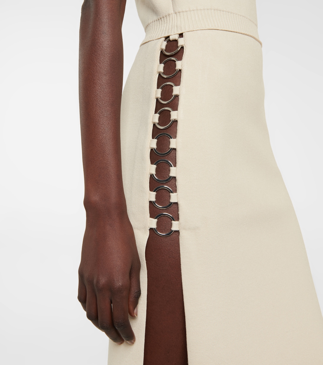 Verziertes Midikleid aus Strick | Rabanne