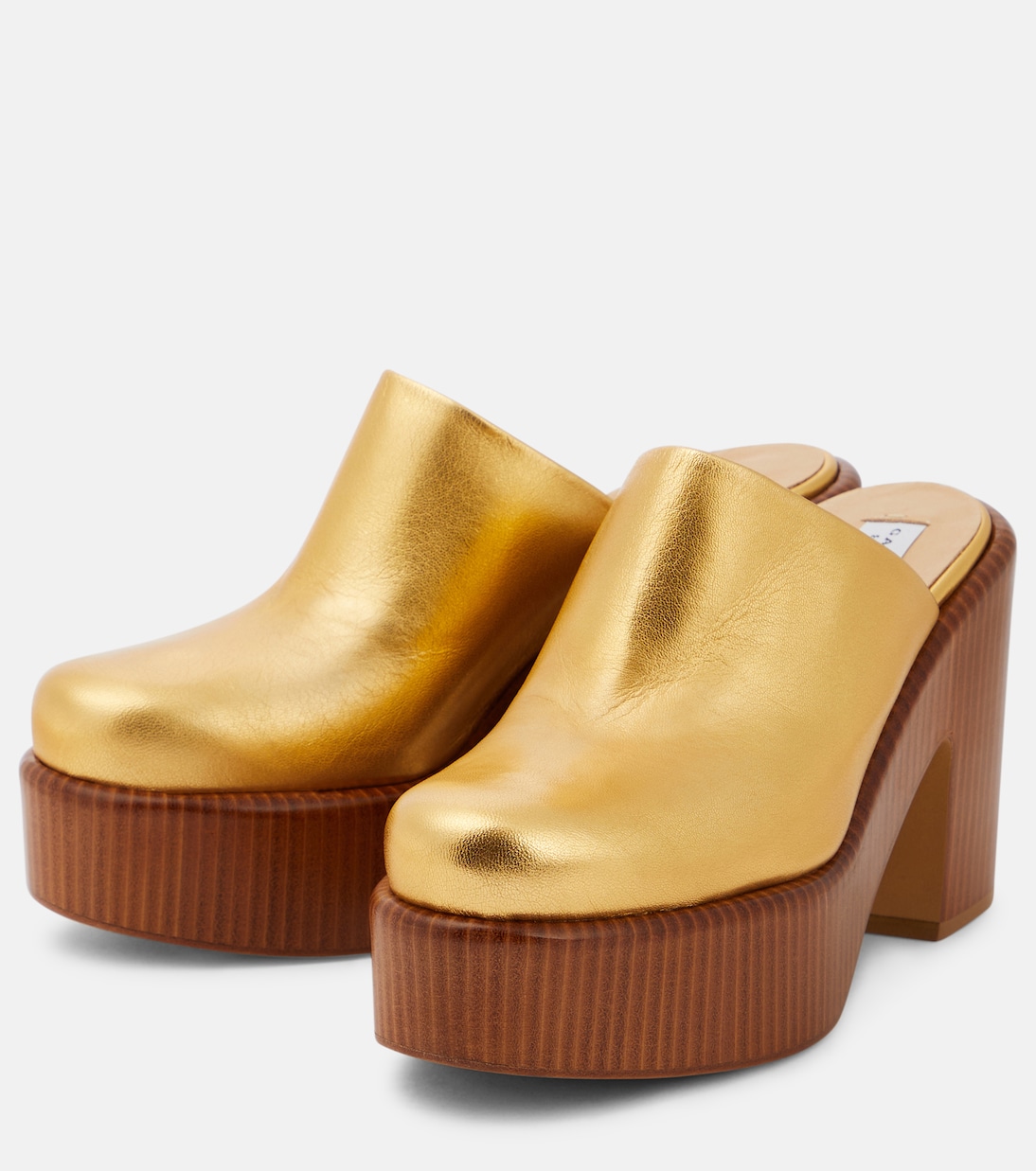 Plateau-Mules aus Metallic-Leder | Gabriela Hearst