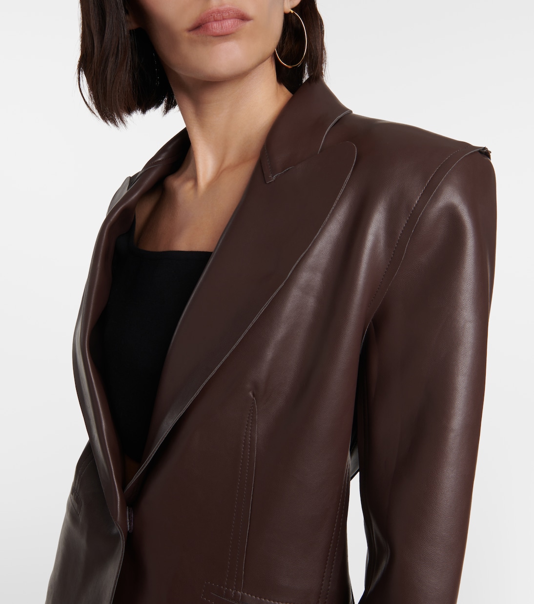 Faux leather blazer | Norma Kamali