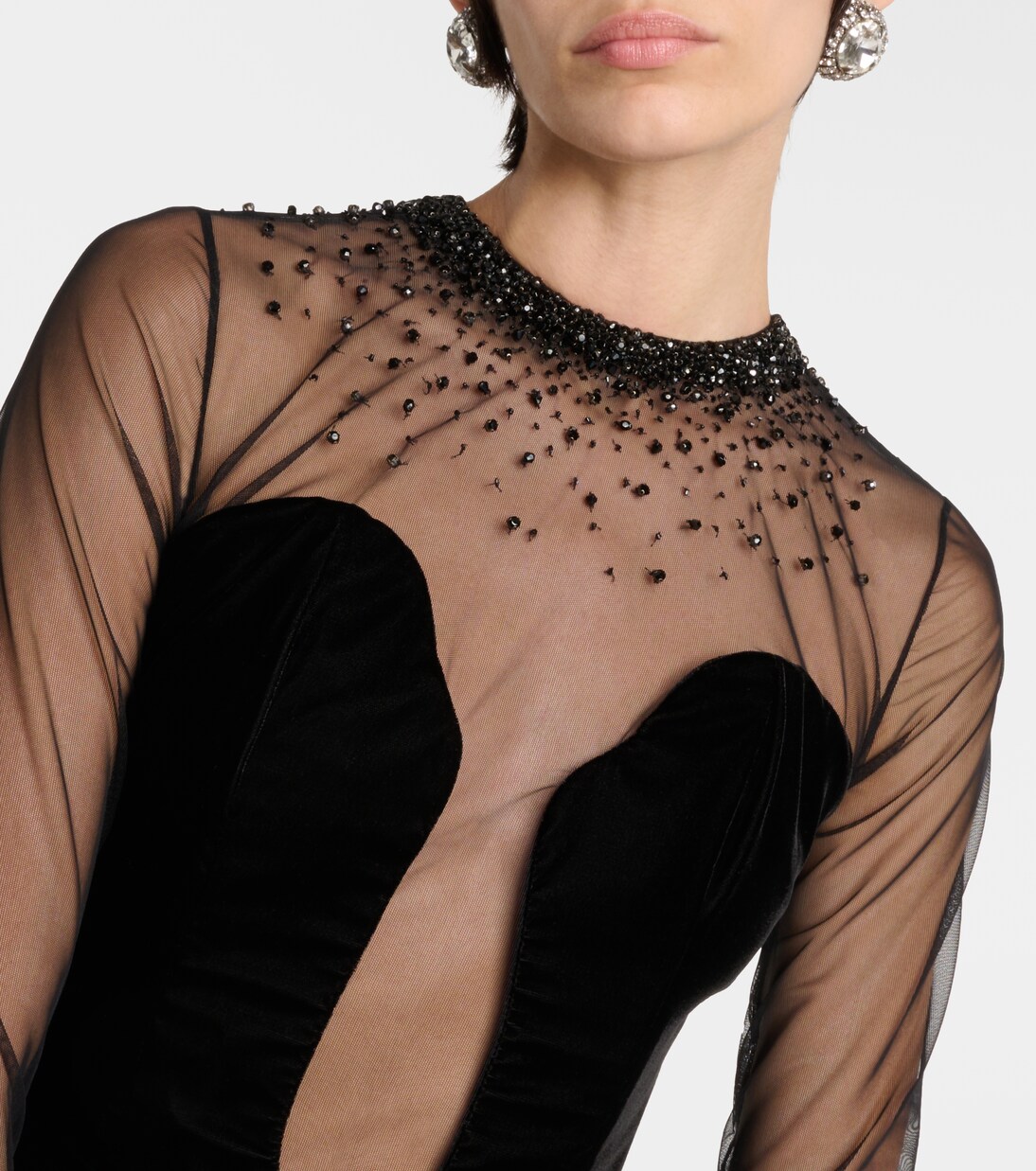 Verzierte Robe aus Samt | Miss Sohee