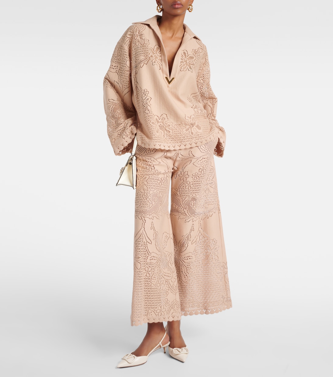 Weite Hose aus Guipure-Spitze | Valentino