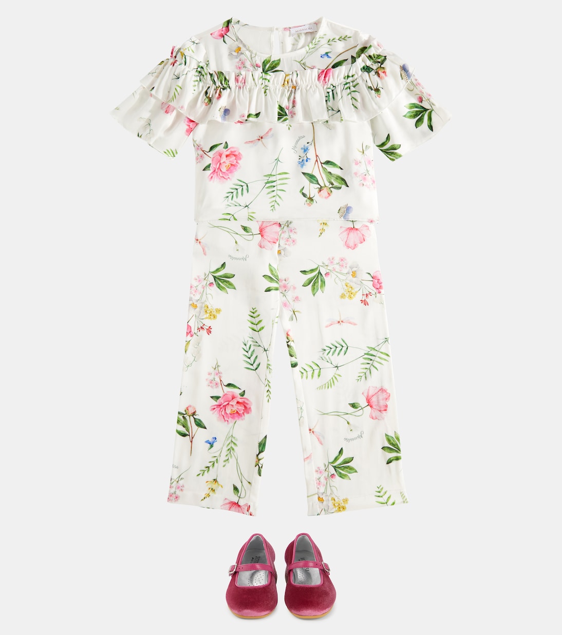 Ruffle floral top | Monnalisa