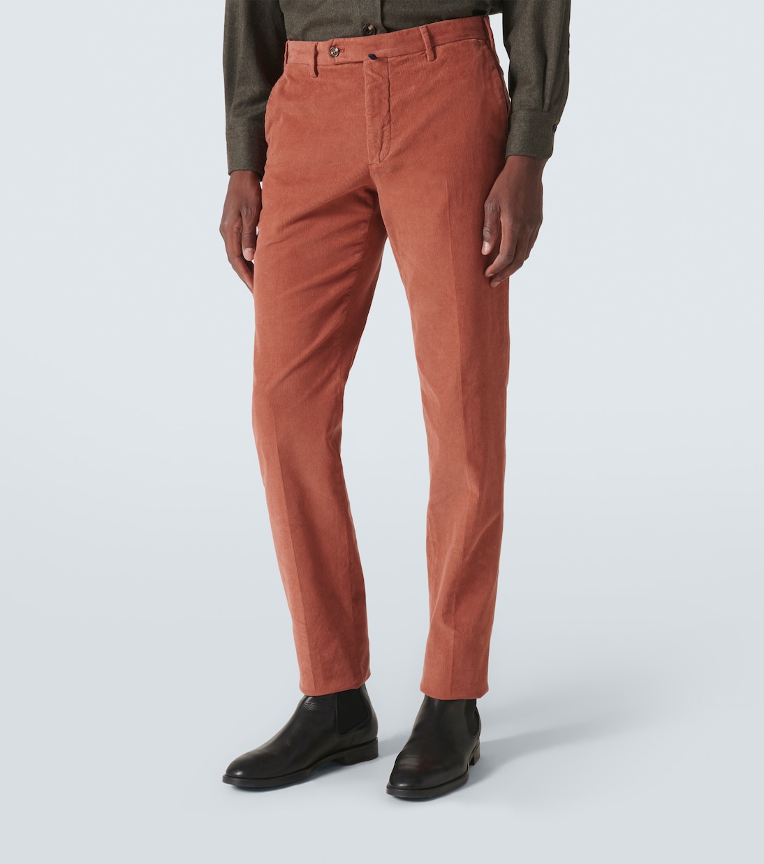 Cotton corduroy straight pants | Slowear