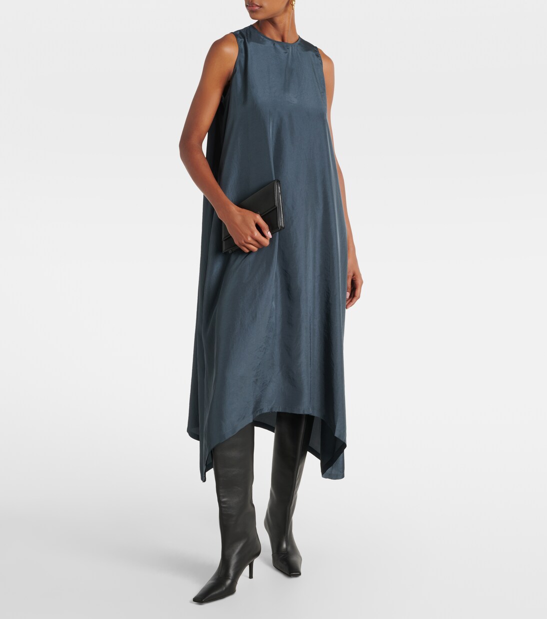 Robe asymétrique en satin | Acne Studios