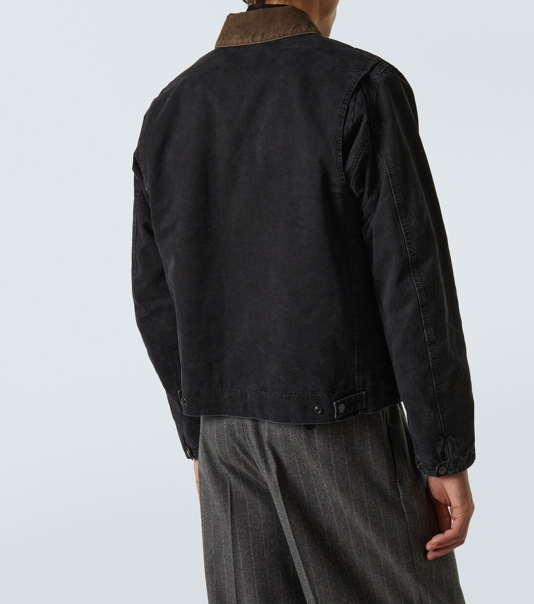 Corduroy-trimmed cotton canvas jacket | Saint Laurent