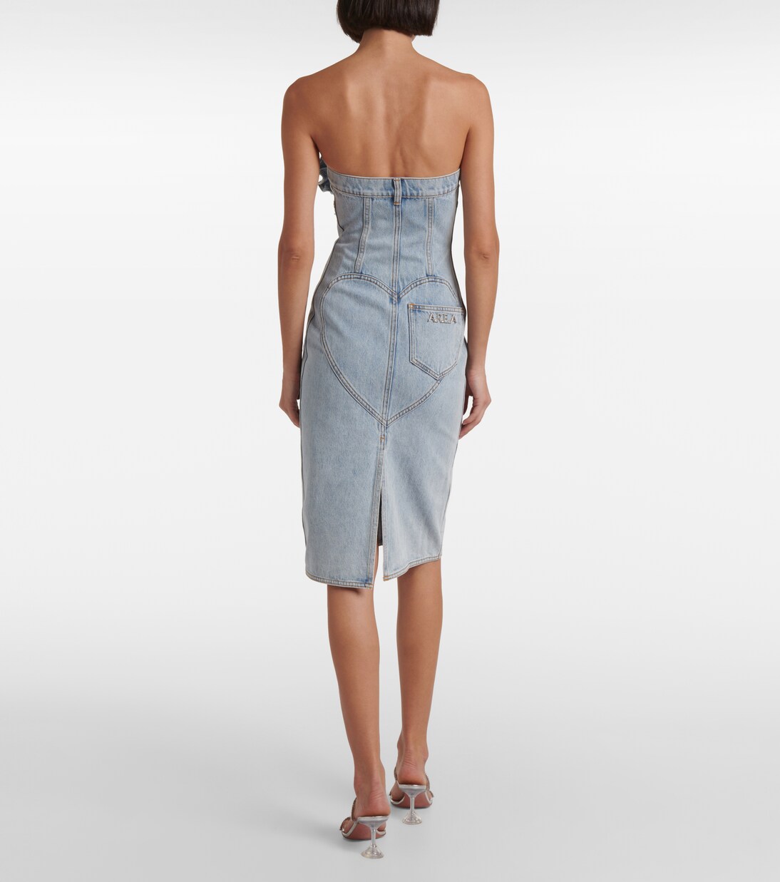 Robe midi en jean à fleurs | Area