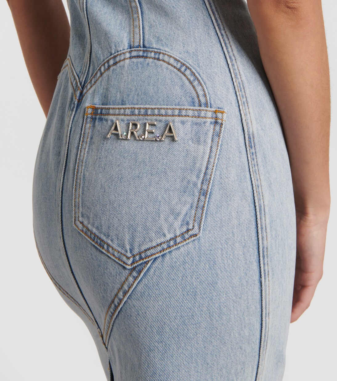 Robe midi en jean à fleurs | Area