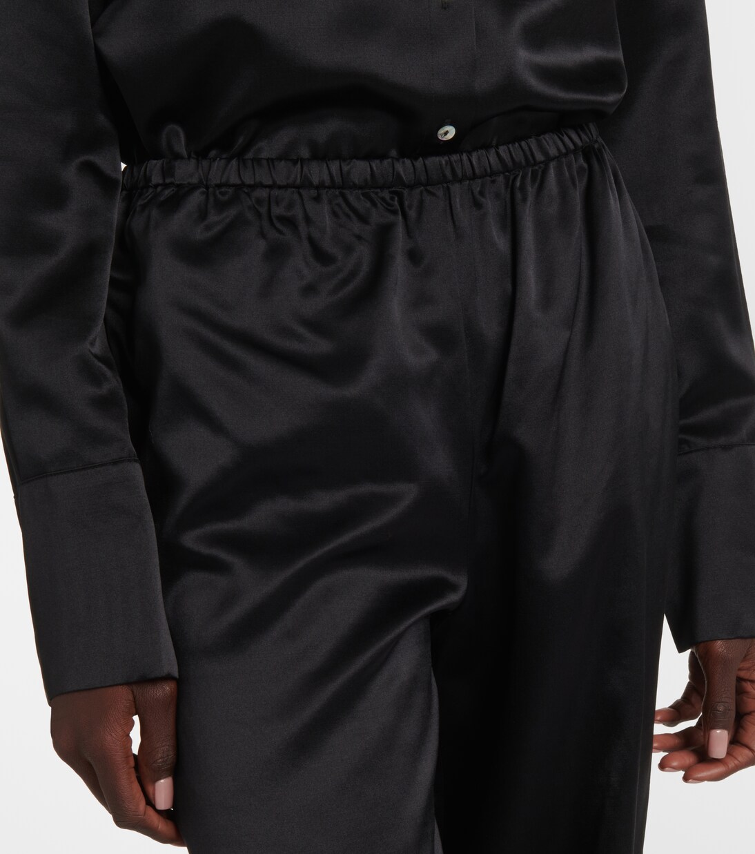 Pantalon ample Austin en laine et soie | Asceno