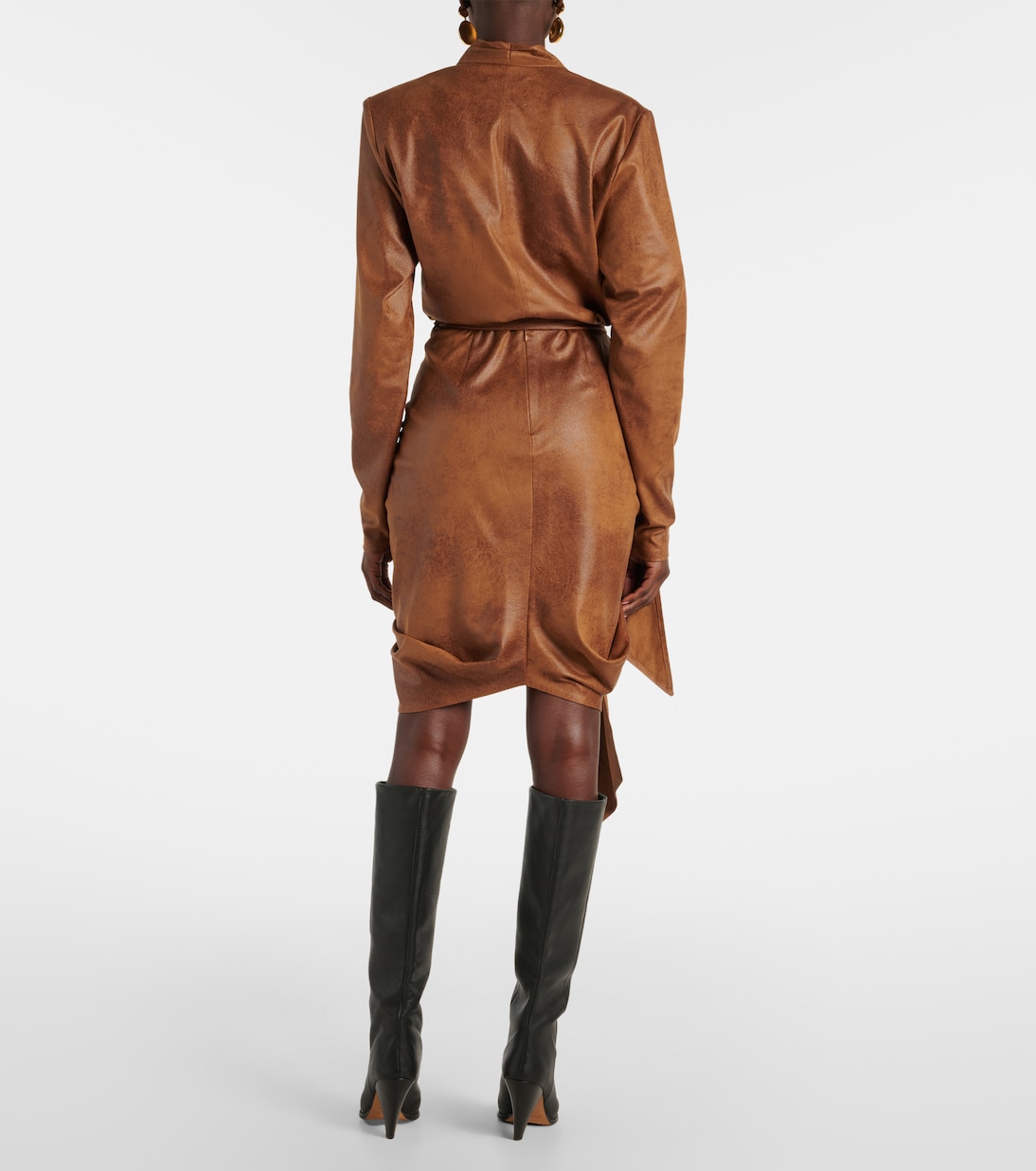 فستان لف درابيه من جلد سويدي صناعي Aleora | Isabel Marant