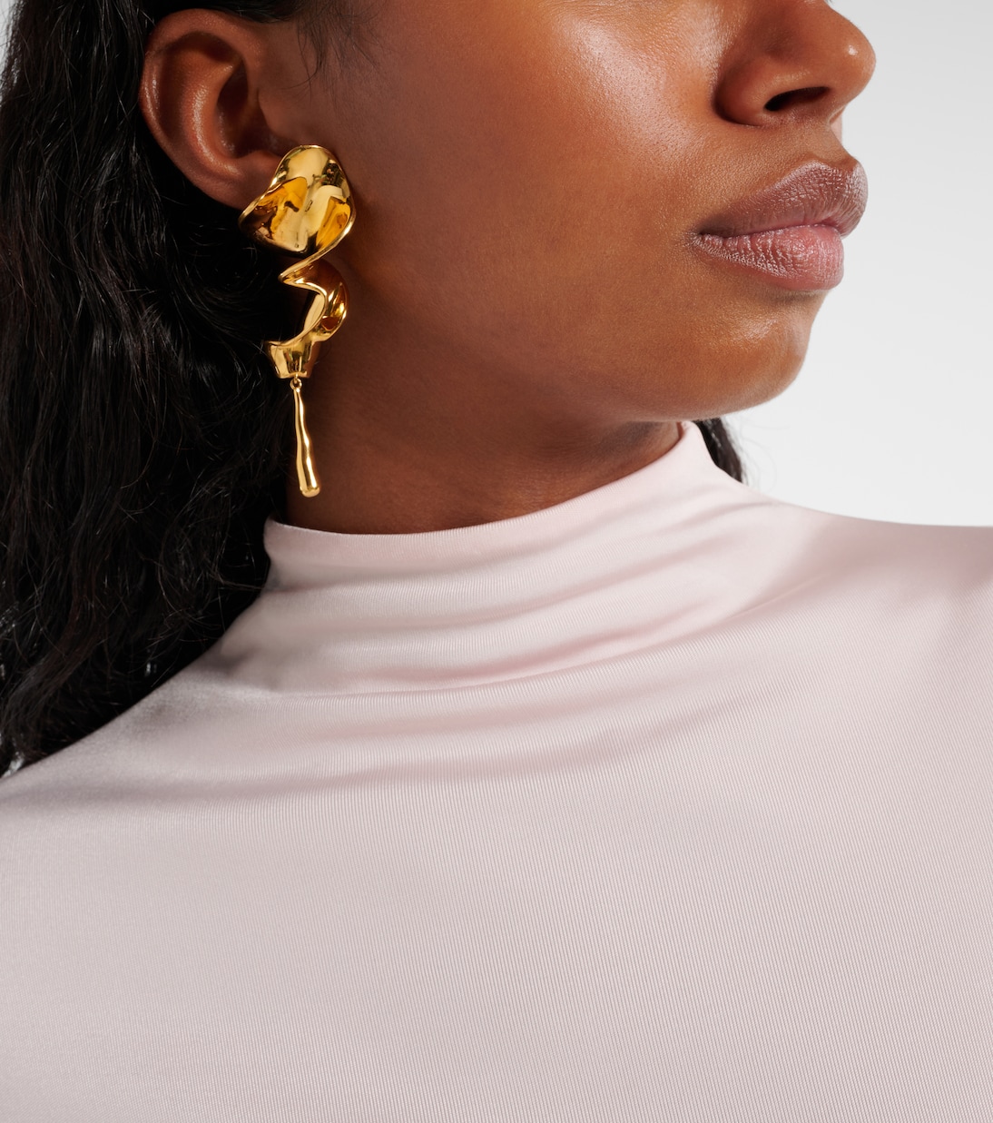 Tidal gold-plated drop earrings | Khaite