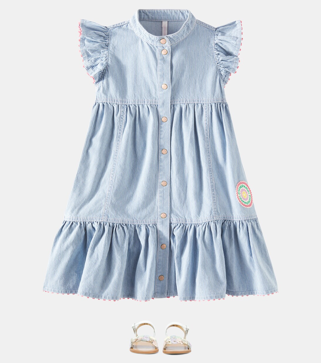 Wylie striped denim dress | Zimmermann Kids