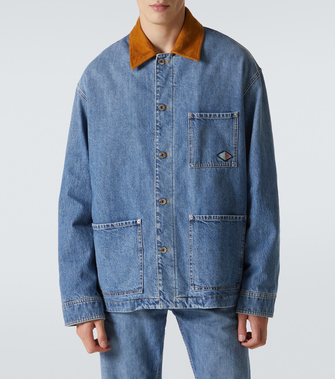 Wattierte Jeansjacke mit Veloursleder | Bottega Veneta