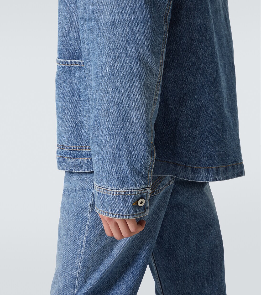 Wattierte Jeansjacke mit Veloursleder | Bottega Veneta