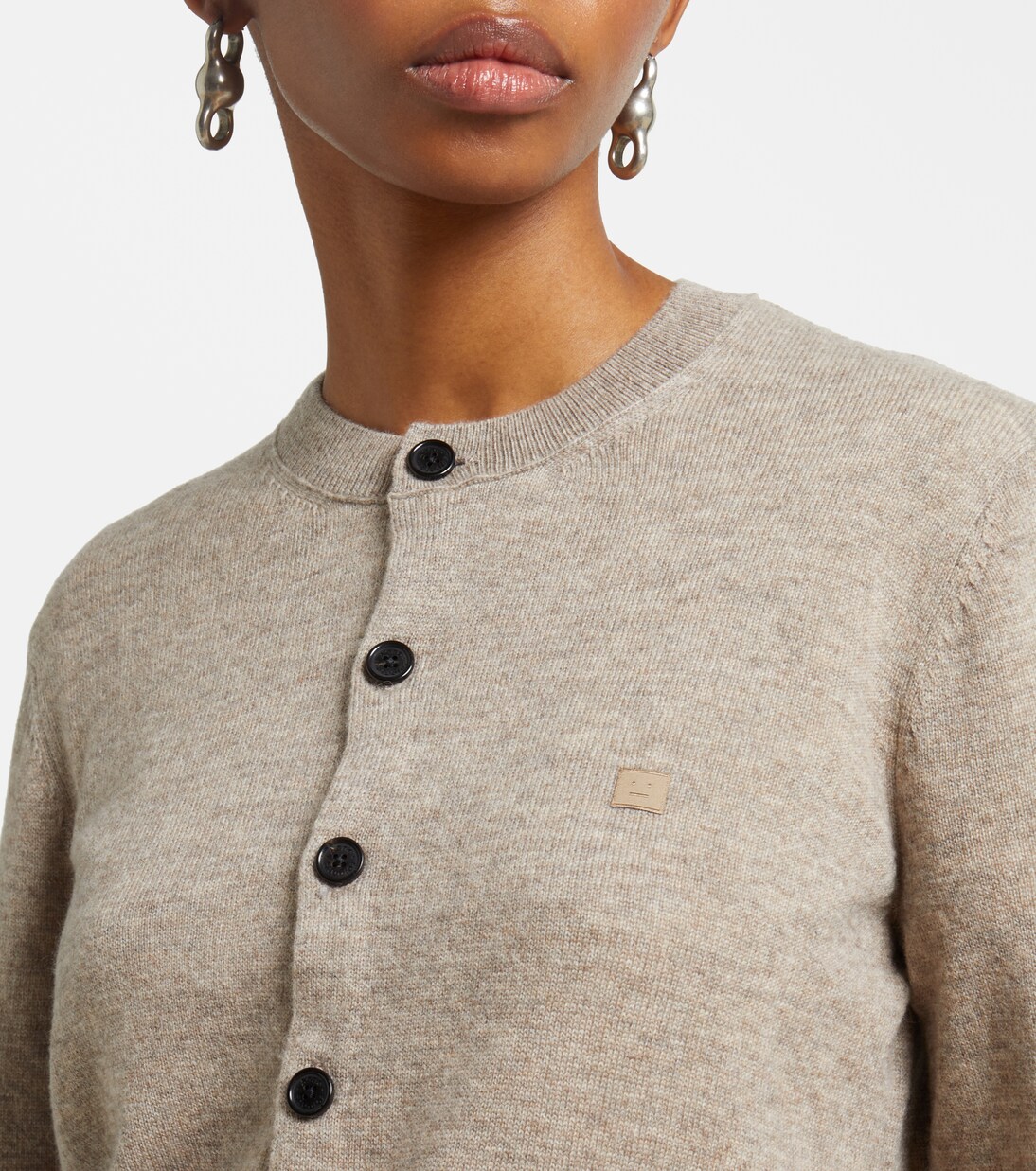 Cardigan Keny Face en laine | Acne Studios