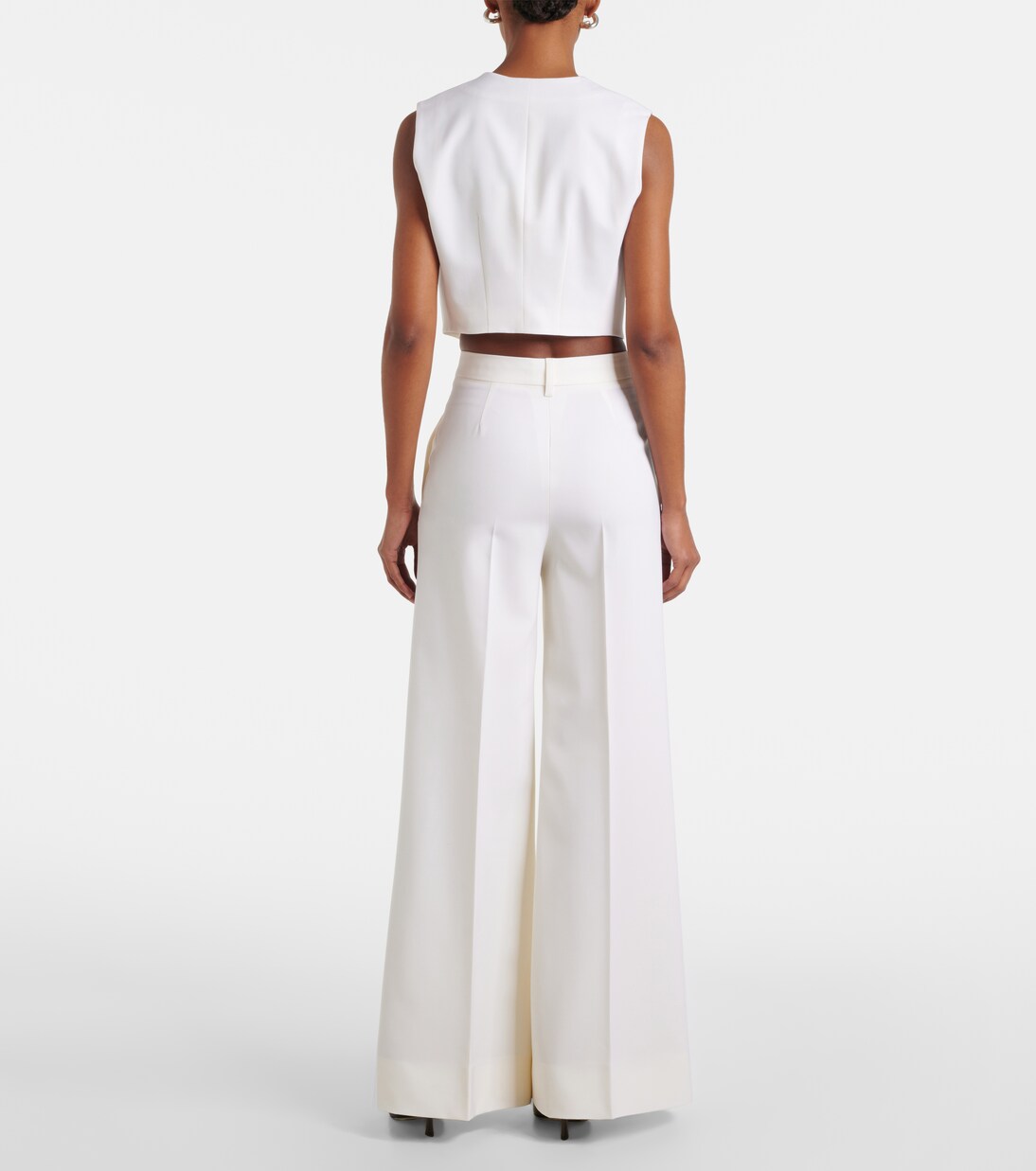 High-rise pleated wool wide-leg pants | Stella McCartney