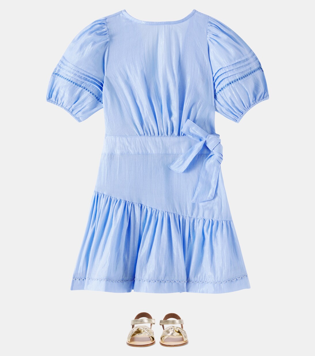 Chantal cotton-blend lamé dress | Poupette St Barth Kids