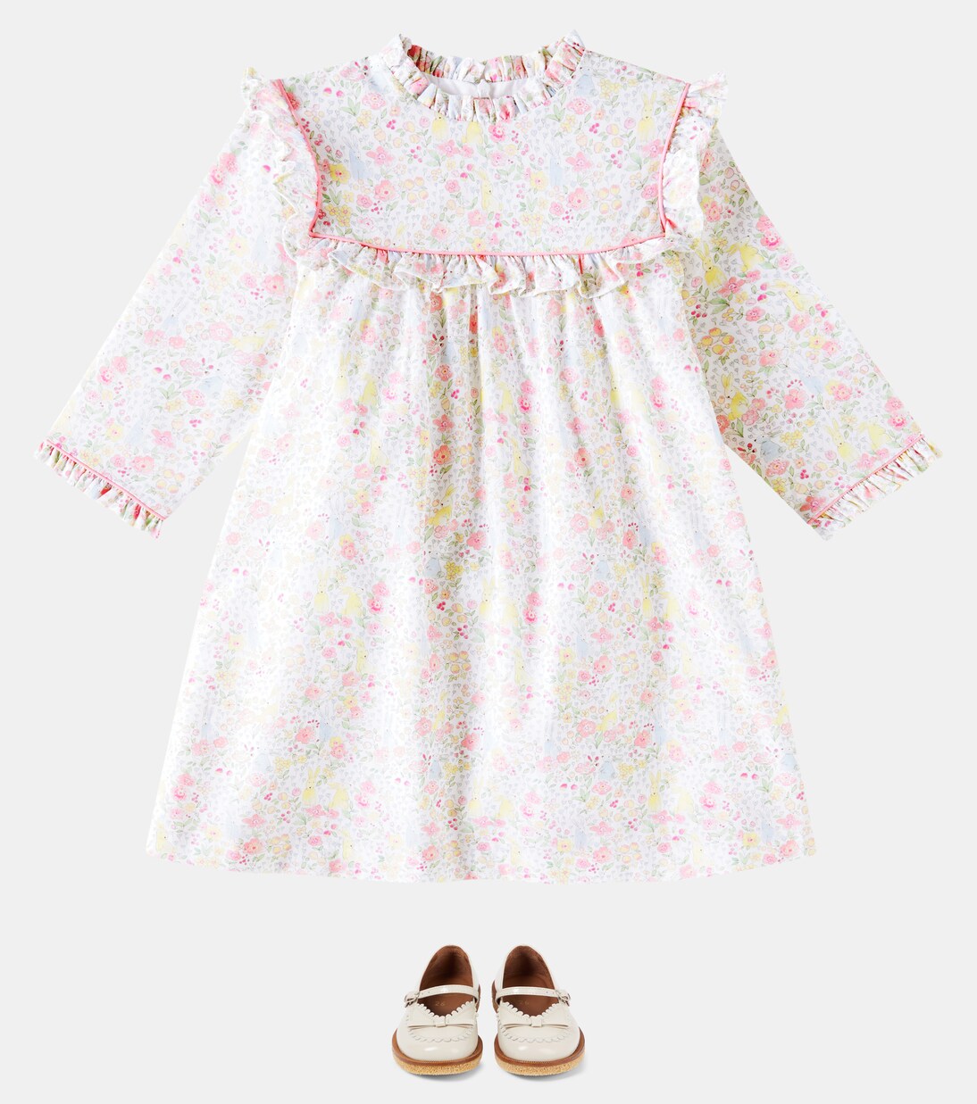 Cuadras printed ruffled cotton dress | La Coqueta