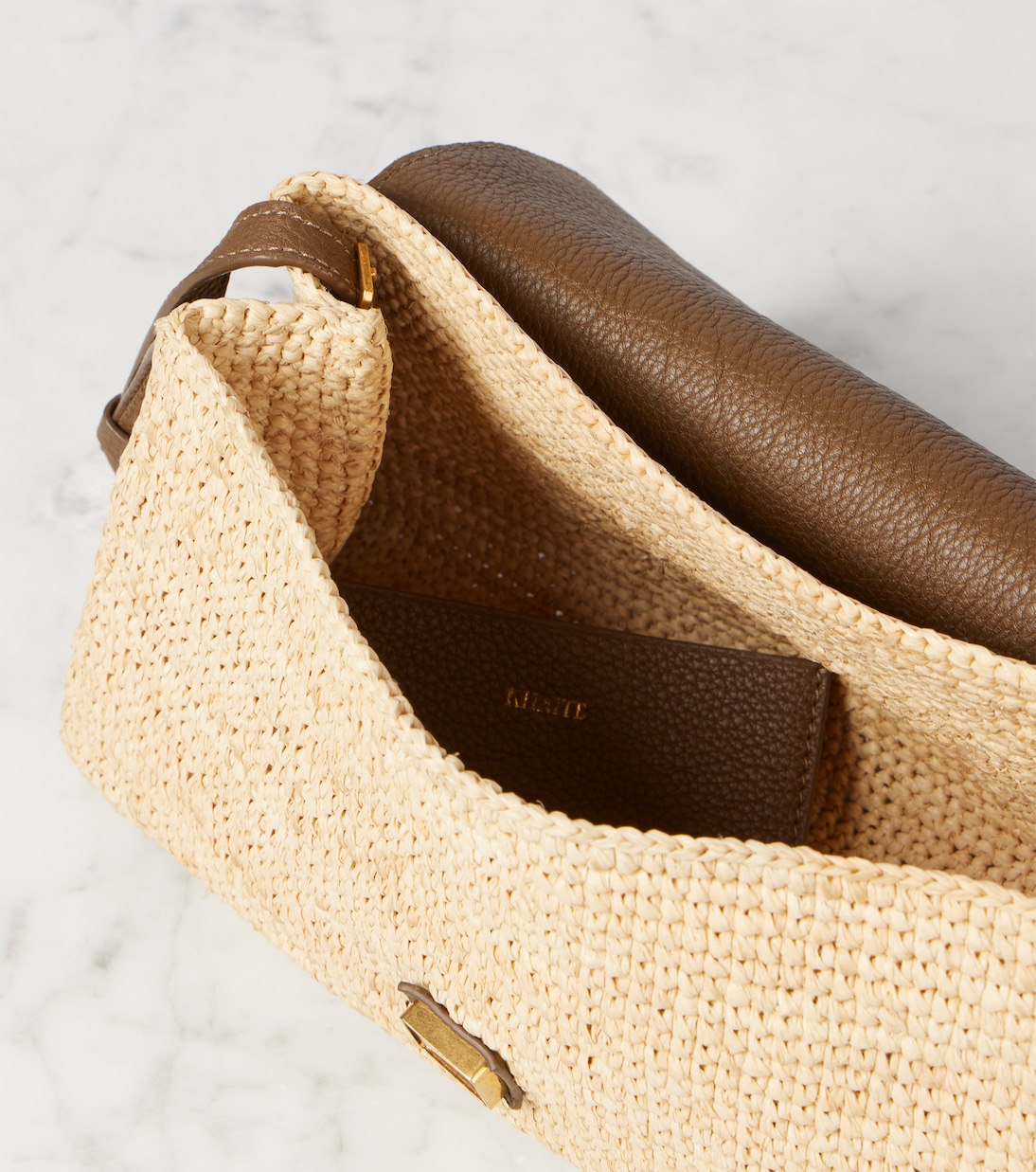 Sac Audrey en raphia et cuir | Khaite