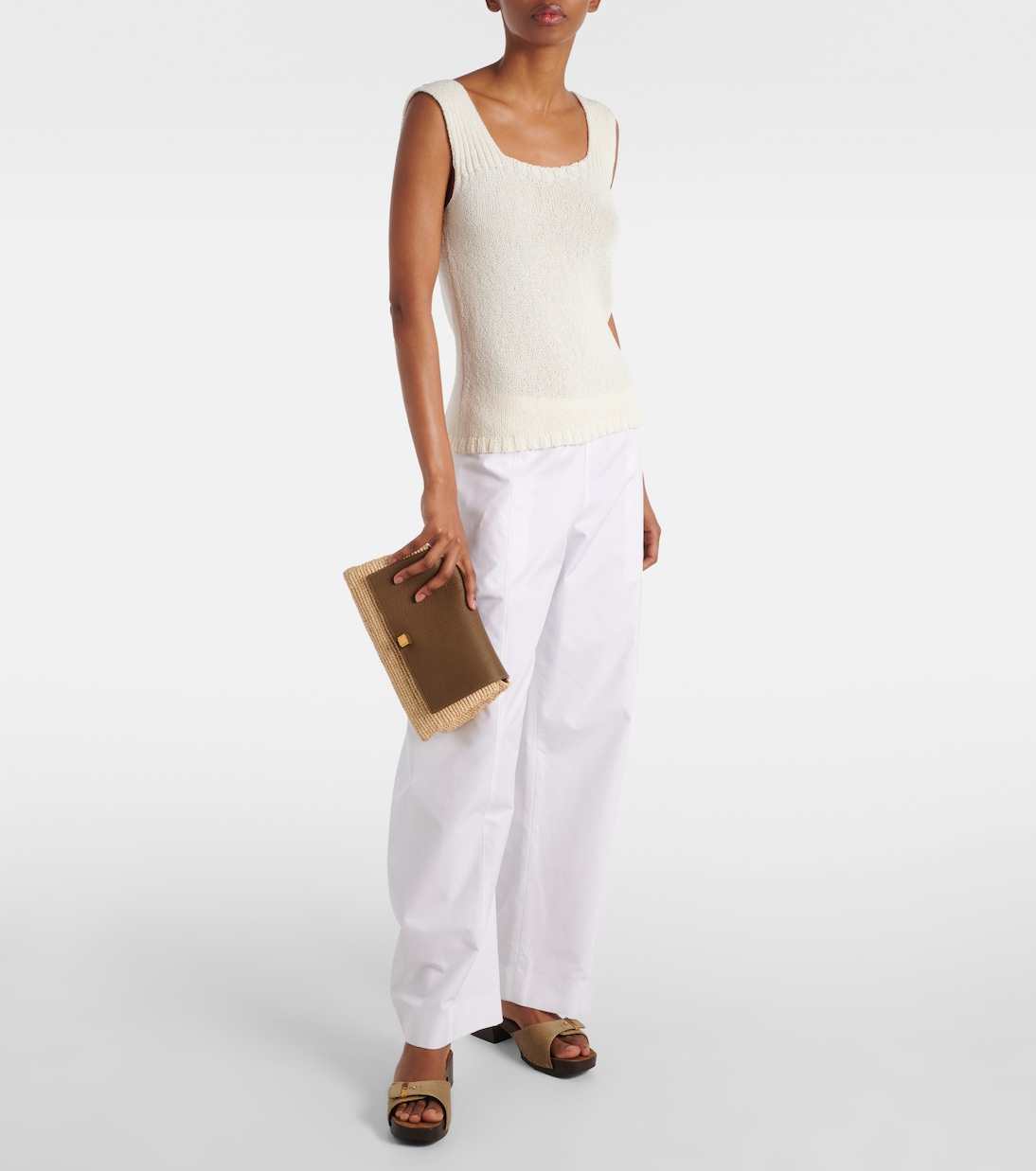 Sac Audrey en raphia et cuir | Khaite