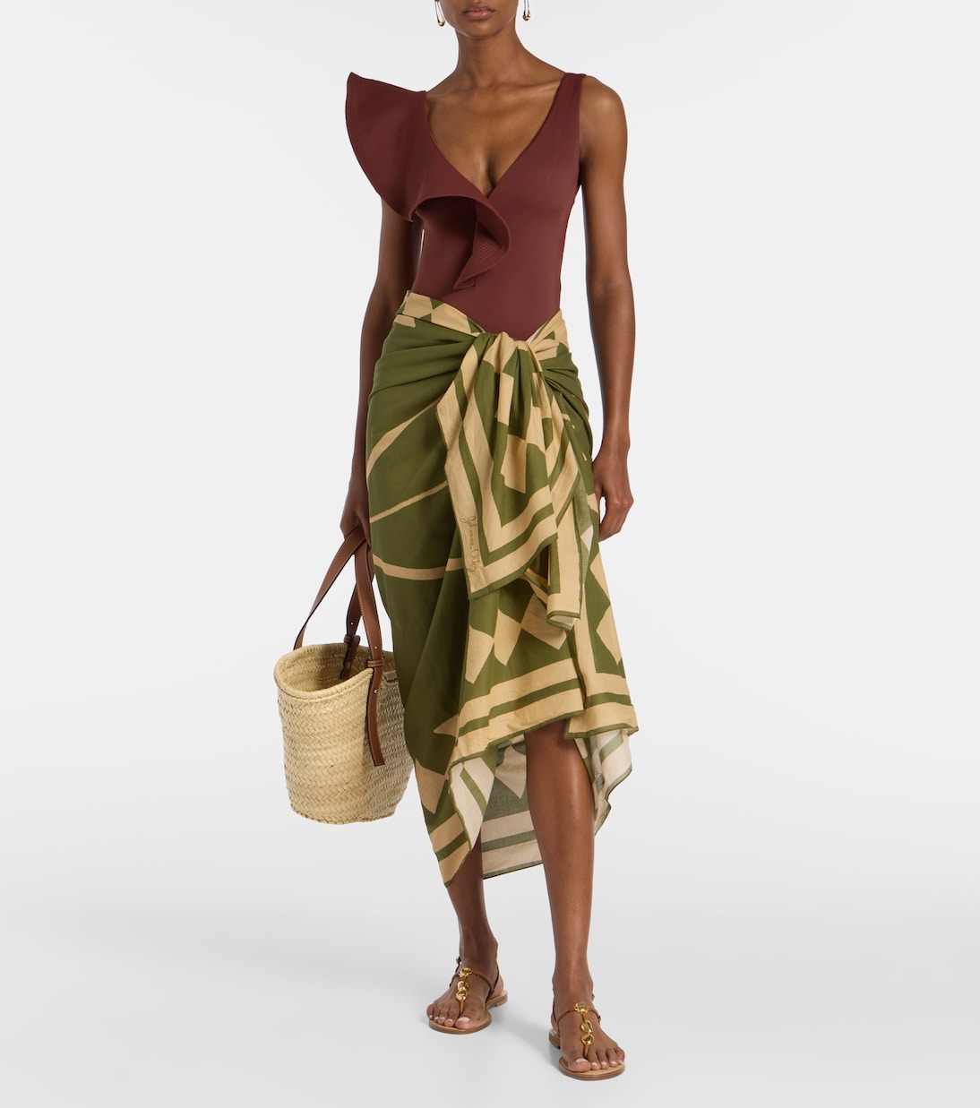 Bedruckter Pareo aus Baumwolle | Johanna Ortiz