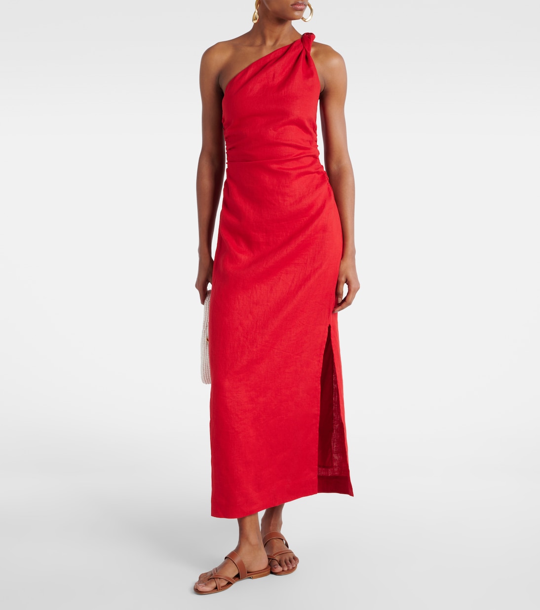 Abito midi monospalla Jomana in lino | Faithfull
