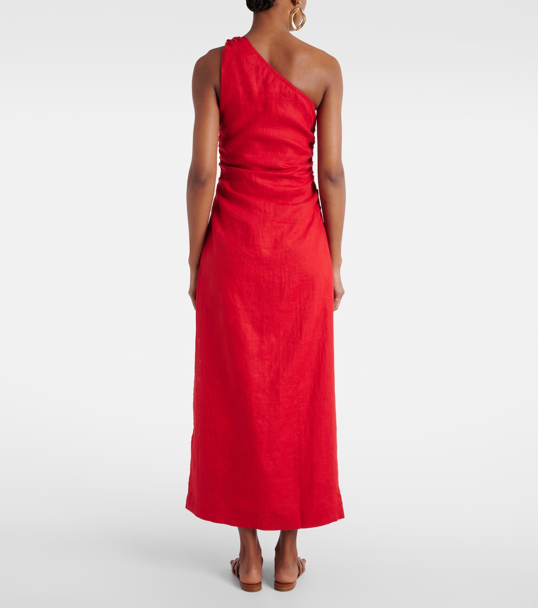 Abito midi monospalla Jomana in lino | Faithfull