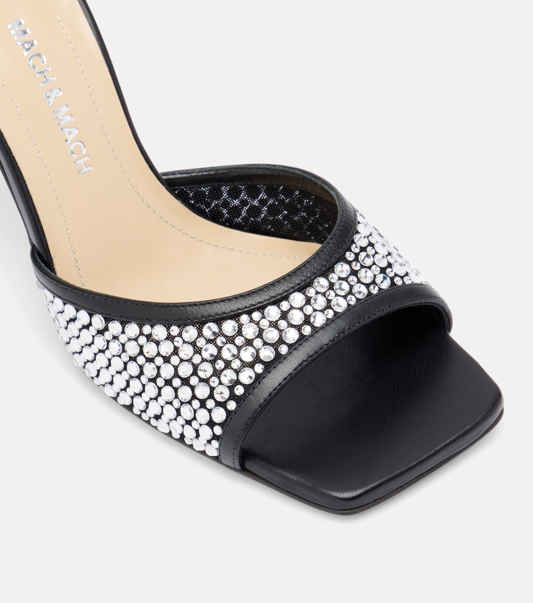 Pantoletten Puffy Heart Ring 95 mit Kristallen | Mach & Mach