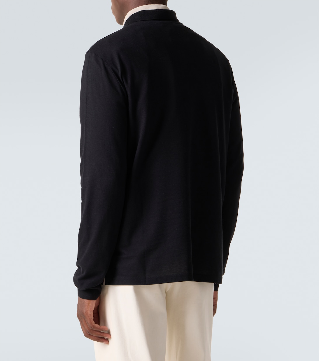 Embroidered cotton and cashmere polo shirt | Ralph Lauren Purple Label
