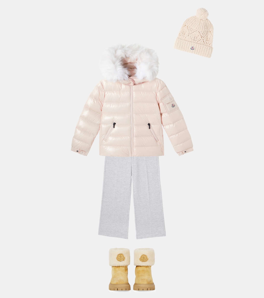 Petit Aurea teddy-lined suede boots | Moncler Enfant