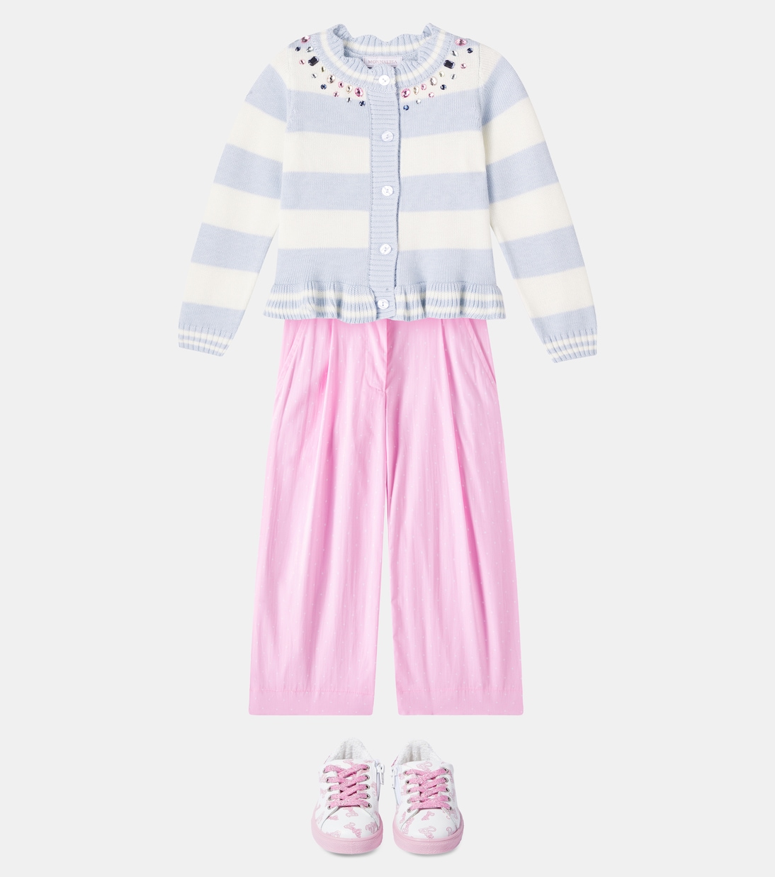 Embellished striped cardigan | Monnalisa