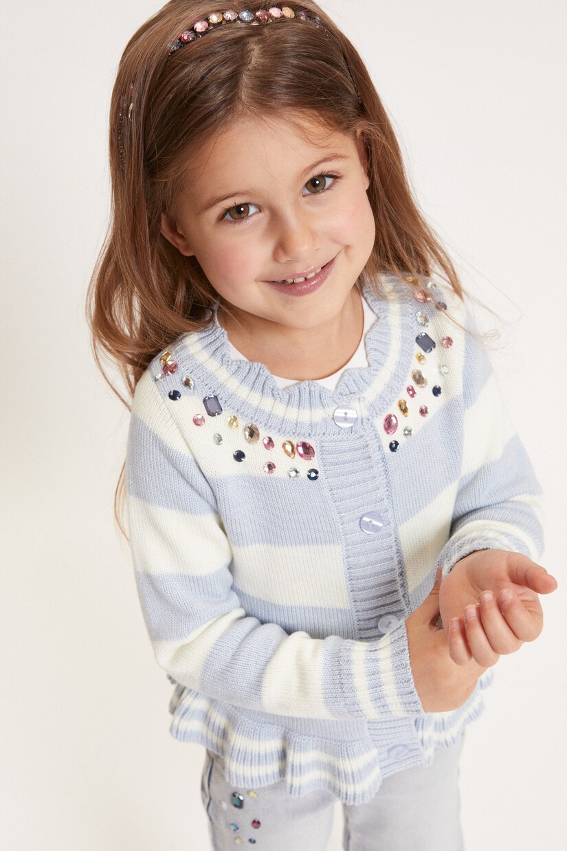 Embellished striped cardigan | Monnalisa