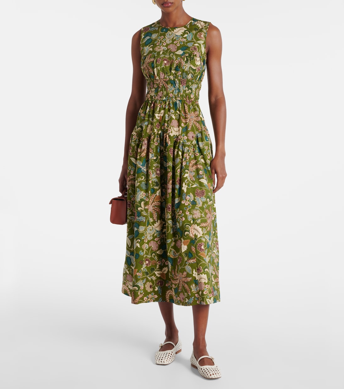 Bedrucktes Midikleid Elenora aus Baumwolle | Ulla Johnson