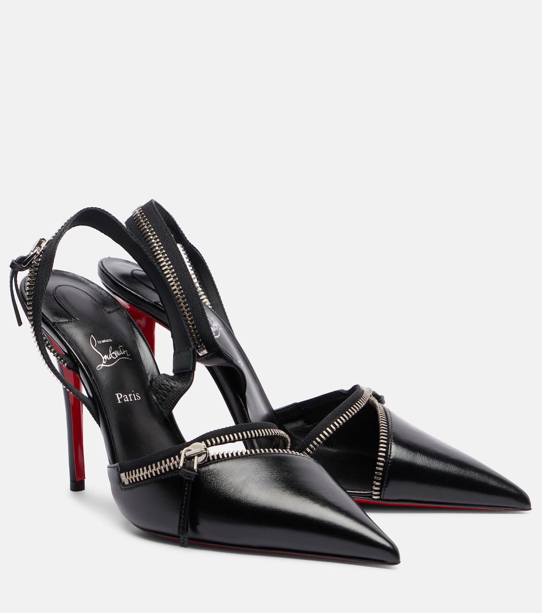 Slingback-Pumps Slingyzip 100 aus Leder | Christian Louboutin