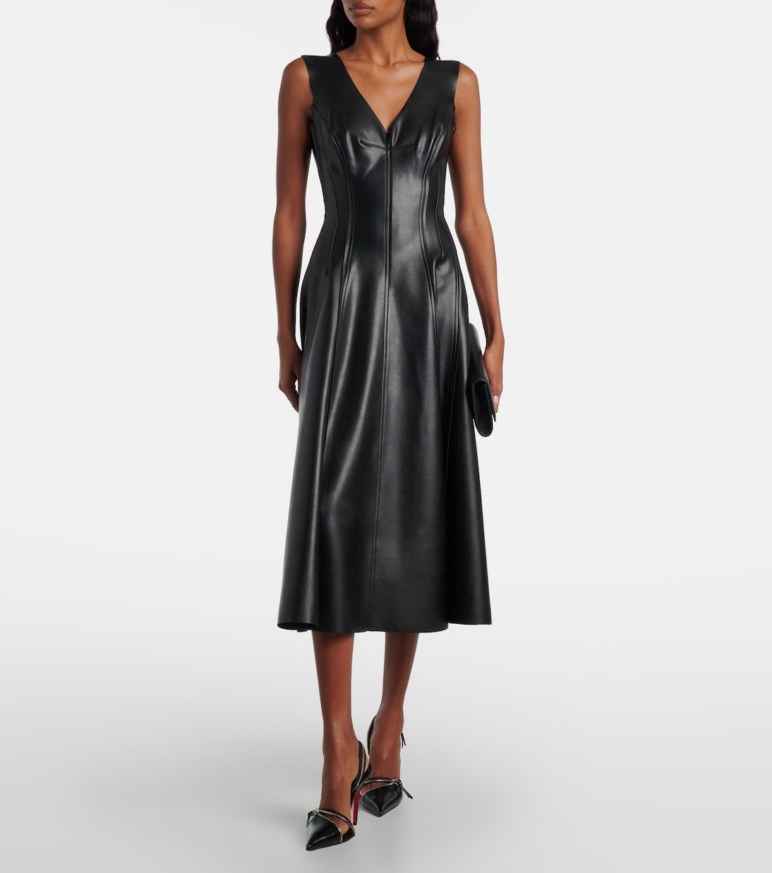 Slingback-Pumps Slingyzip 100 aus Leder | Christian Louboutin