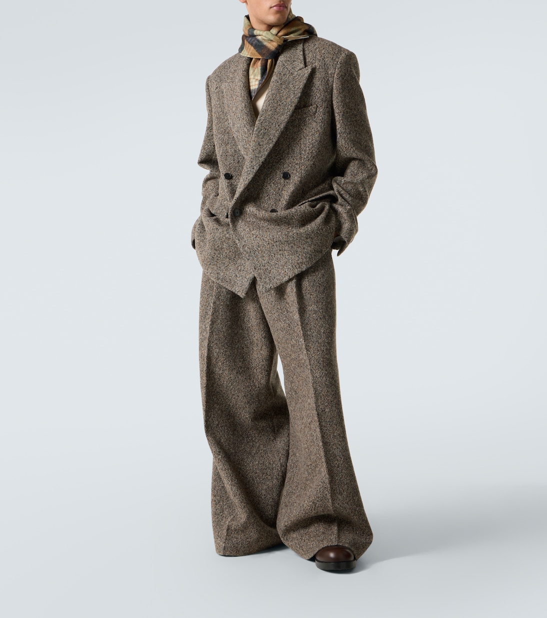 Oversized wool-blend tweed blazer | Dries Van Noten