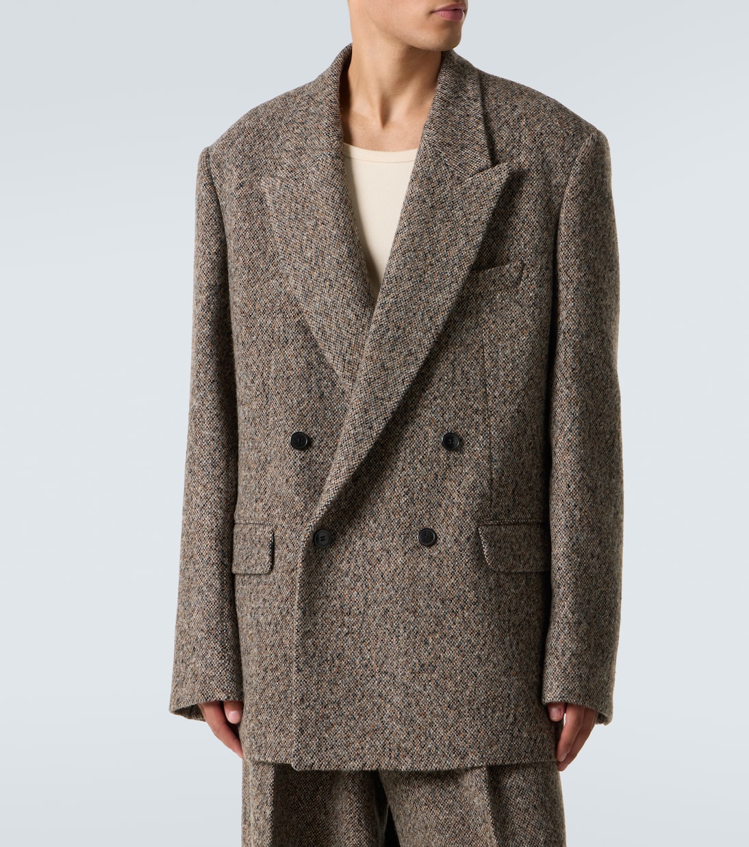 Oversized wool-blend tweed blazer | Dries Van Noten