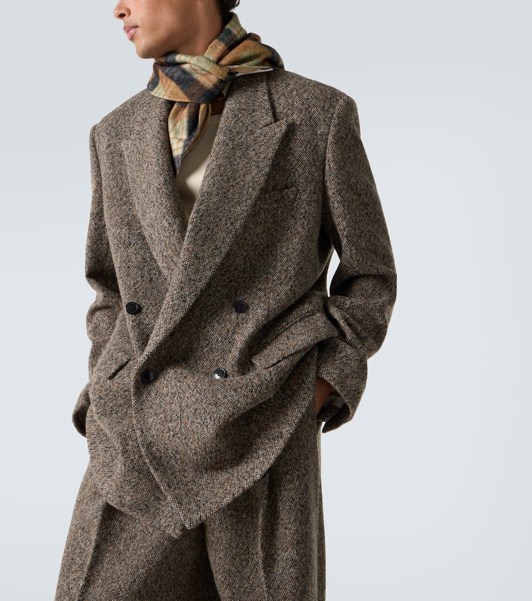 Oversized wool-blend tweed blazer | Dries Van Noten